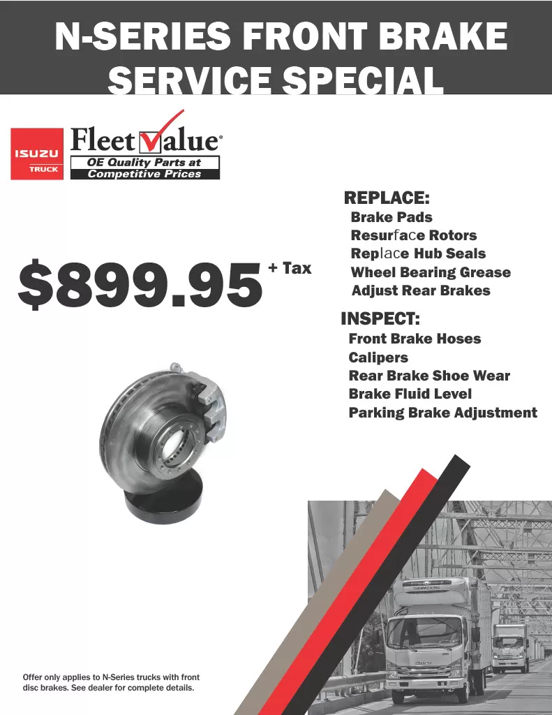 N-Series Front Brake Service Special – $899.95 + Tax