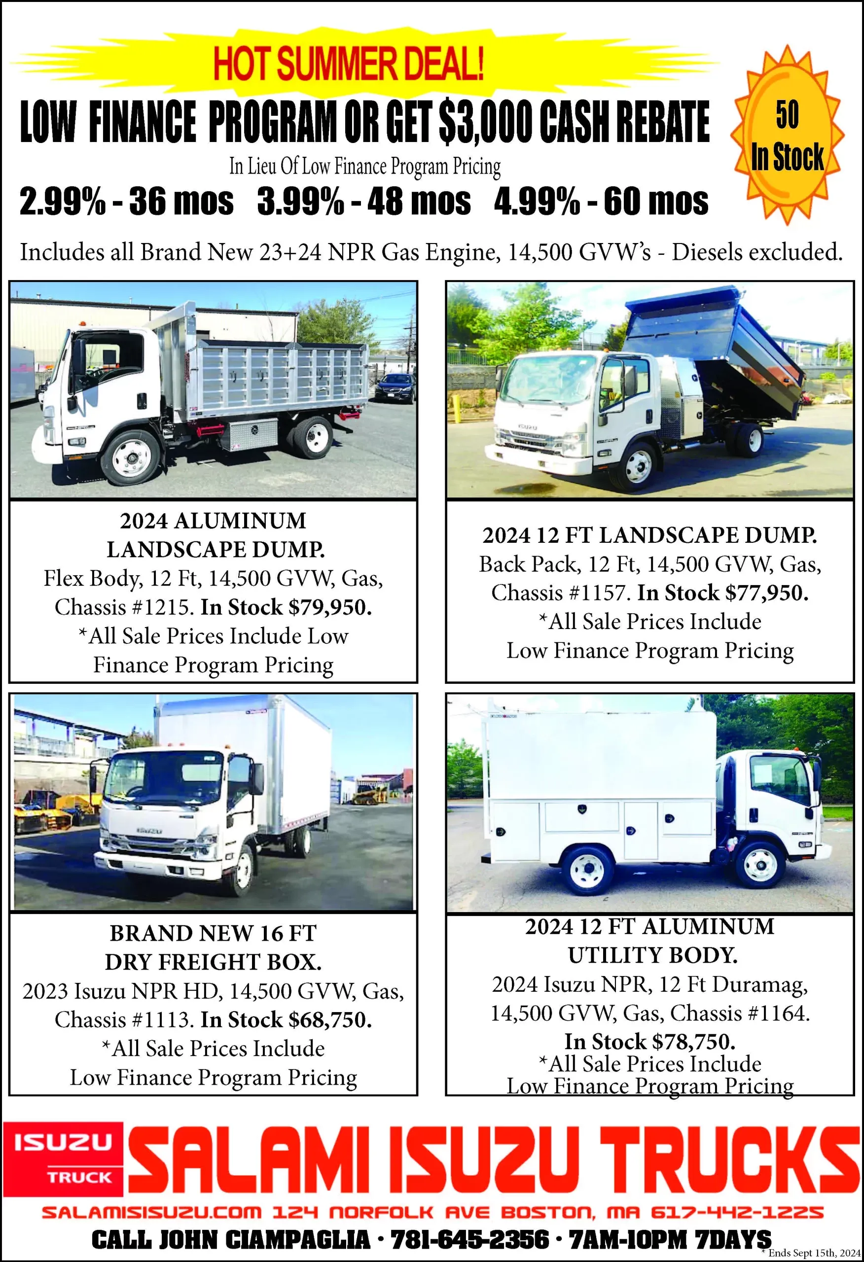 Sales Specials at Salami Isuzu Trucks