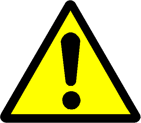 Yellow caution sign