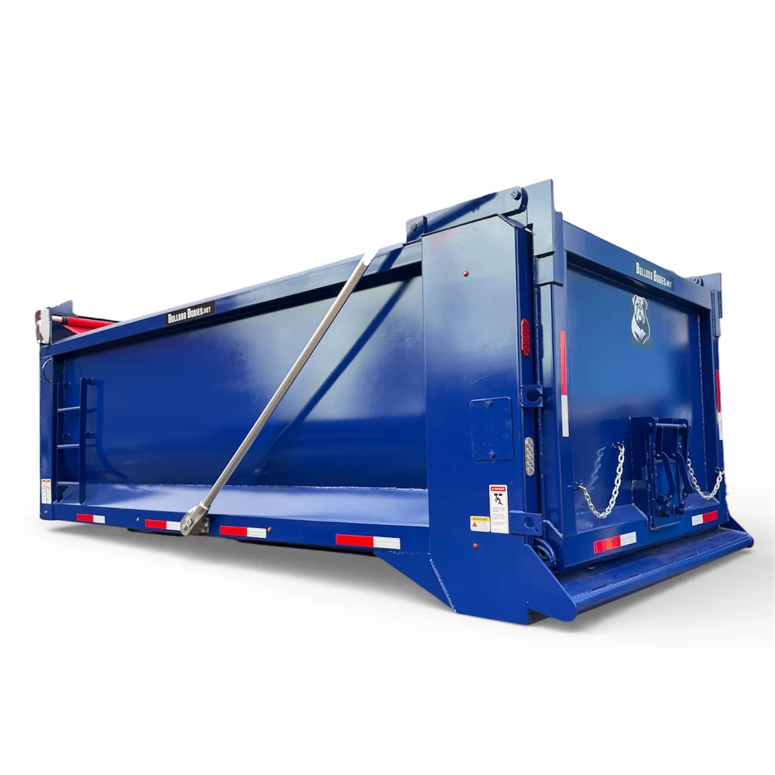 Blue dump body custom metal fabrication