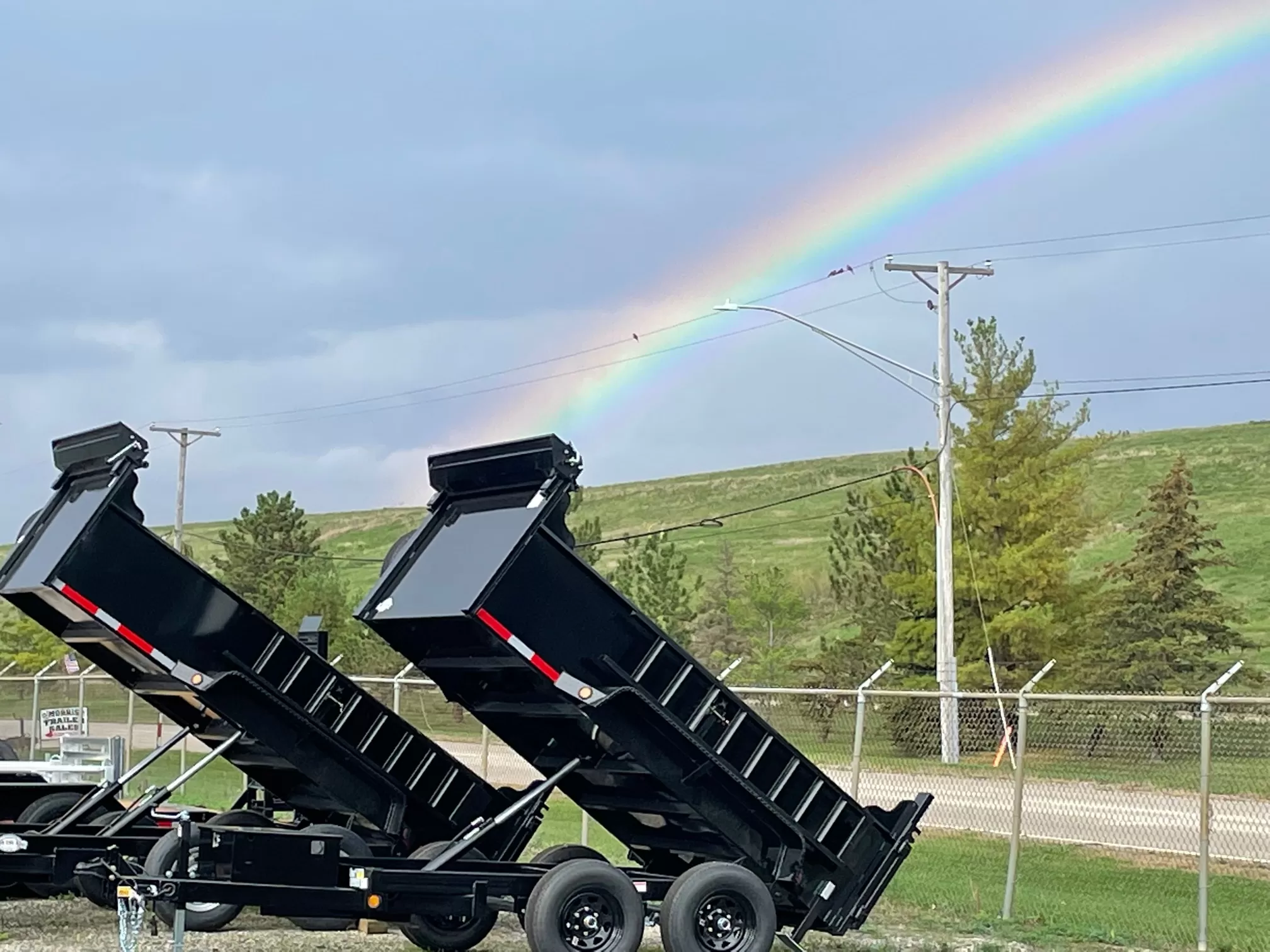 Morris Trailer Sales dump trailers with rainbow