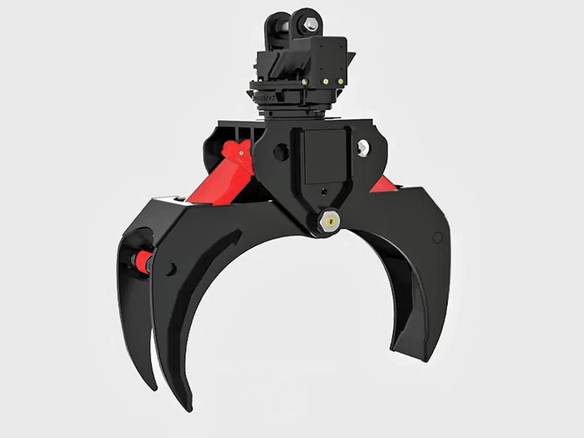 hydraulic log grapple attachment